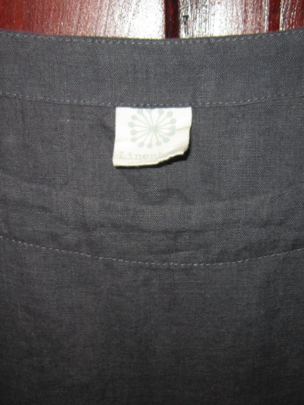 Linenbee L XL Loose 100% Linen Tunic Dress Lagenlook Pockets Gray Flowy Draped - Picture 3 of 3